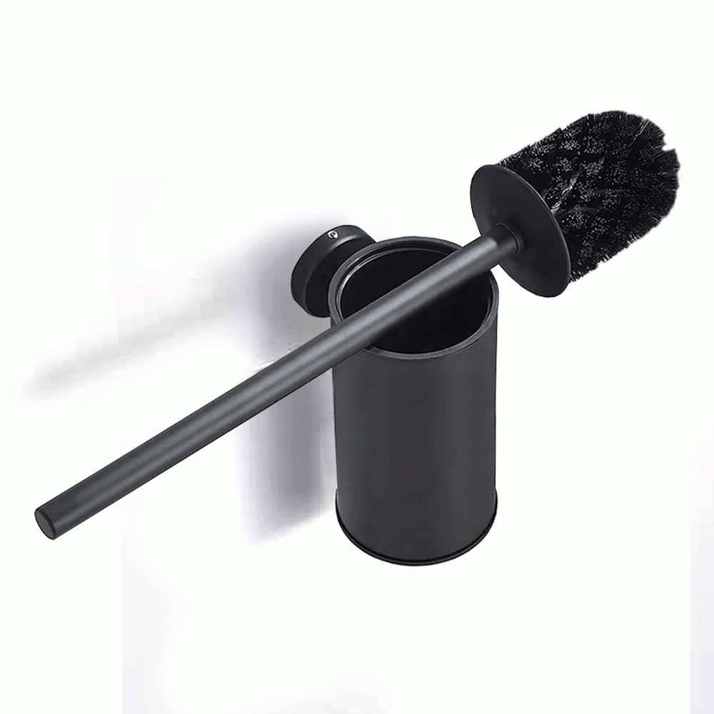 SKU: KLM703B ROUND S. STEEL WALL MOUNT TOILET BRUSH HOLDER 130mm BLACK