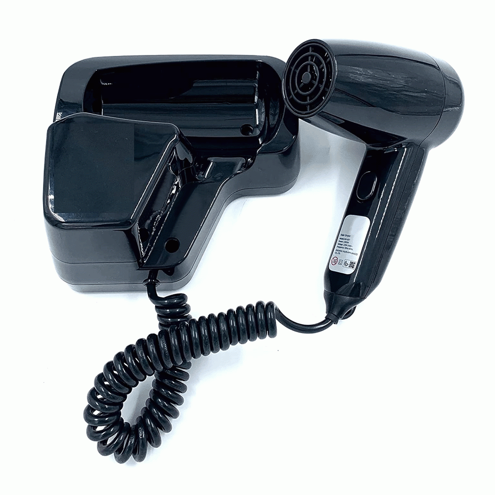 SKU: D01B-1B WALL MOUNTED HAIR DRYER 1300W BLACK