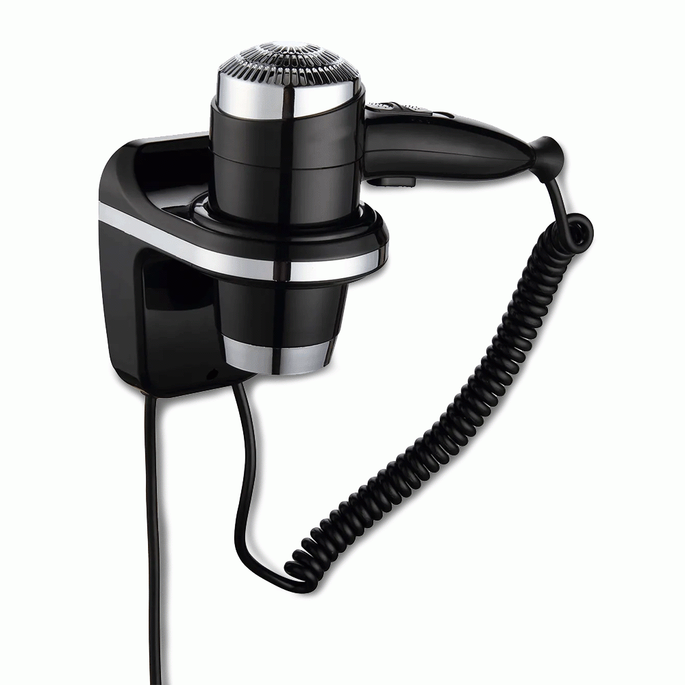SKU: D09B WALL MOUNTED HAIR DRYER 1800W BLACK