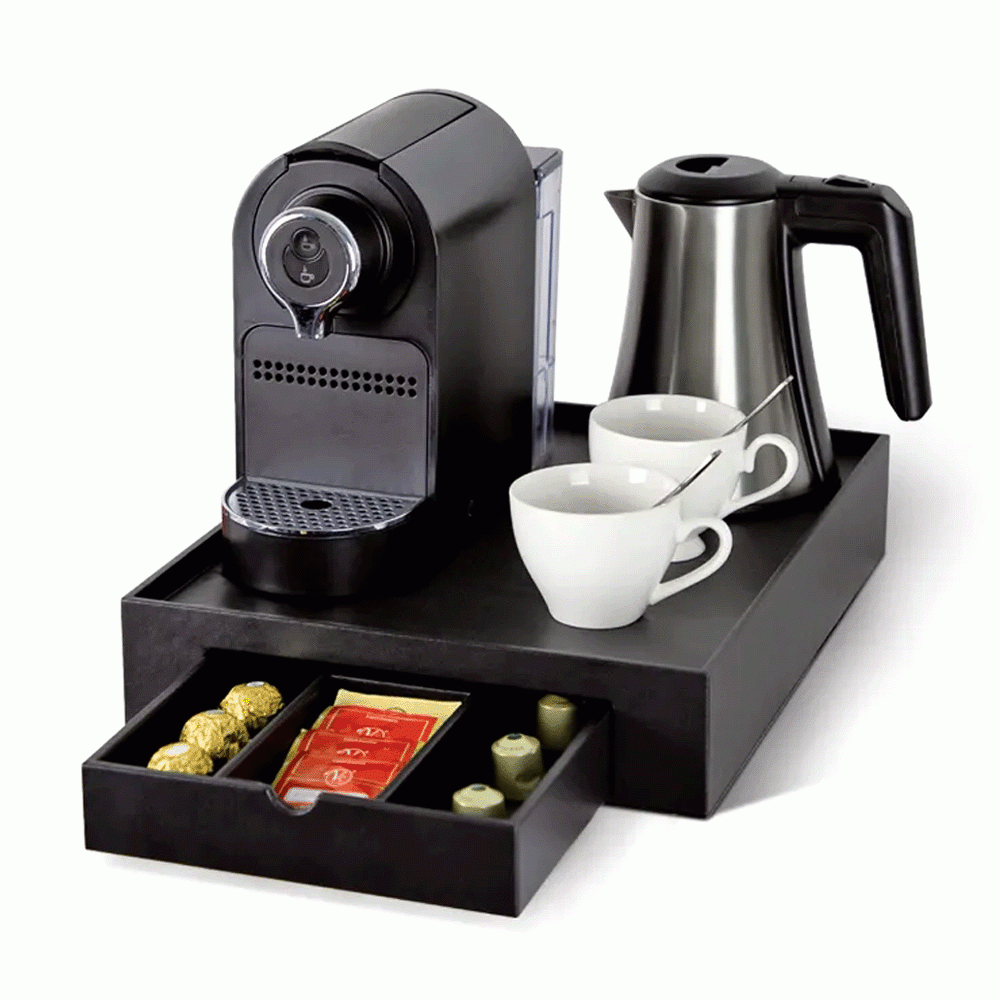SKU: L12-H1208 SET KETTLE 0.8L & PU LEATHER TRAY WITH DRAWER