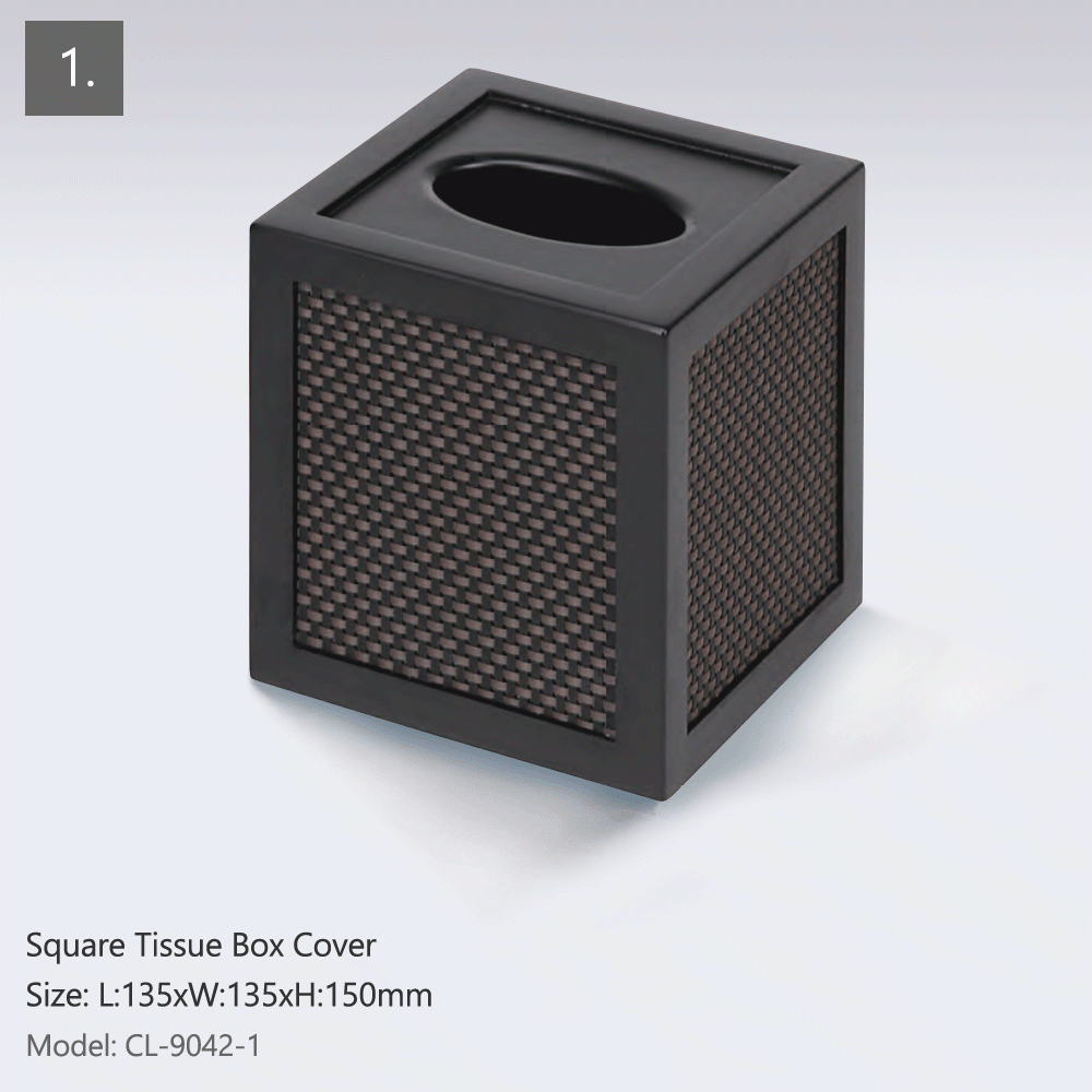 CL-9042 WOOD & PU LEATHER HOTEL AMENITIES 3pcs