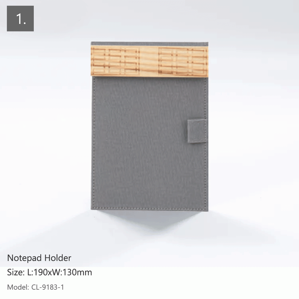 CL-9183 WOOD & PU LEATHER HOTEL AMENITIES 12pcs
