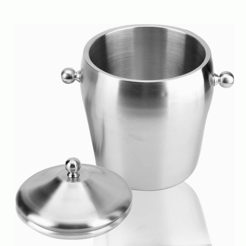 RX885-1A ICE BUCKET WITH COVER DOUBLE LAYER INSULATED STAINLESS STEEL 1.0Ltr