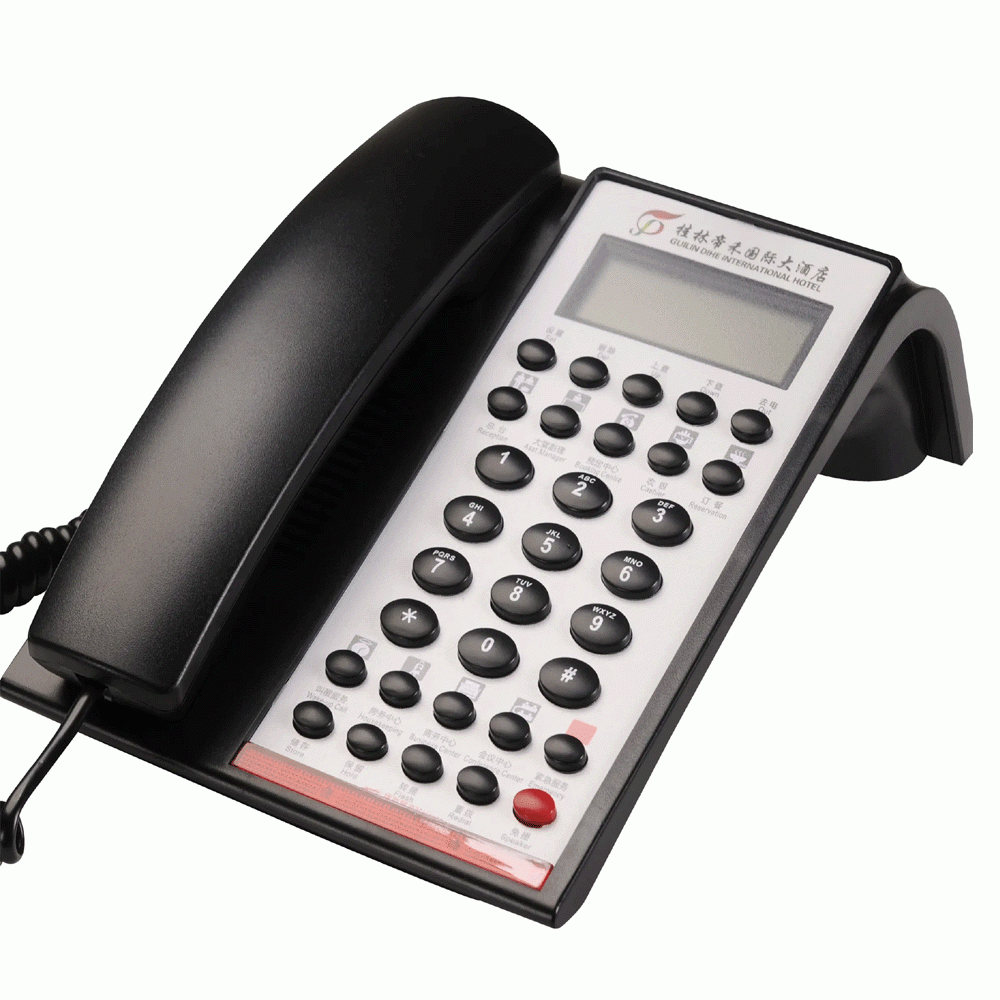 SN-0009B-BL TELEPHONE WITH DISPLAY FOR HOTEL ROOM - BLACK