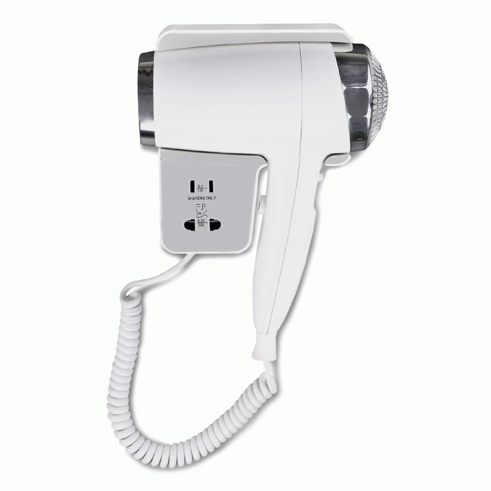 SKU: D11 WALL MOUNTED HAIR DRYER WITH SHAVER SOCKET 1800W WHITE