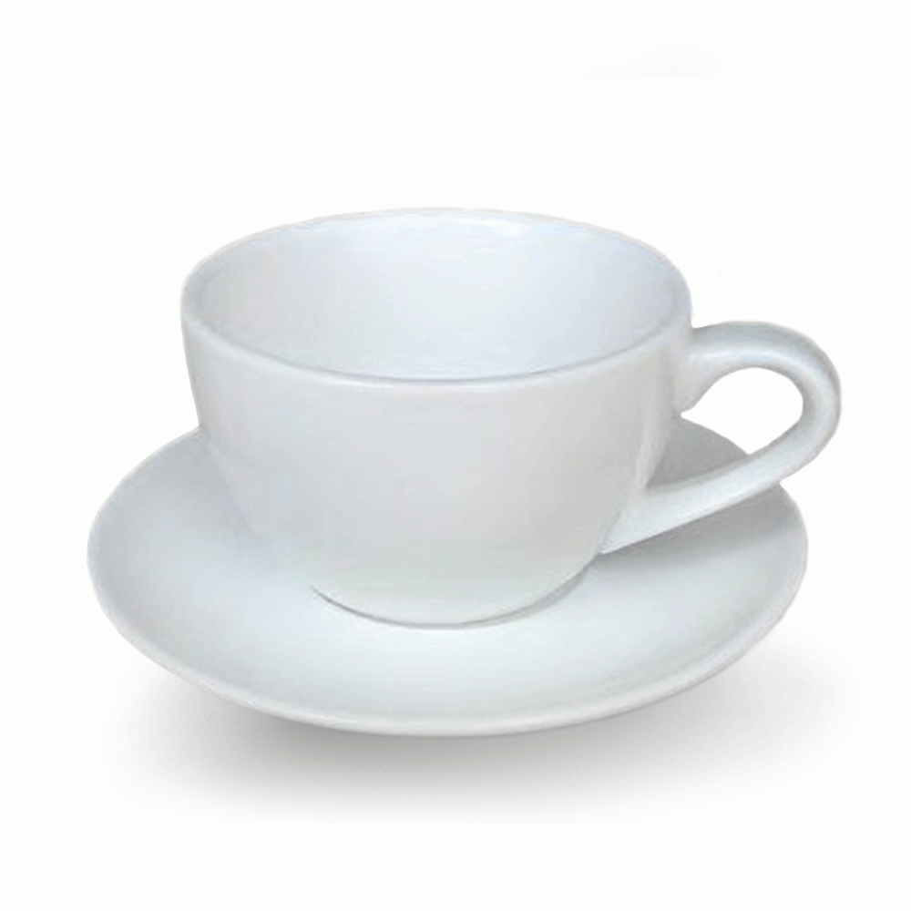 CD-1842 CERAMIC CUP & SAUCER WITH HANDLE 280ml WHITE