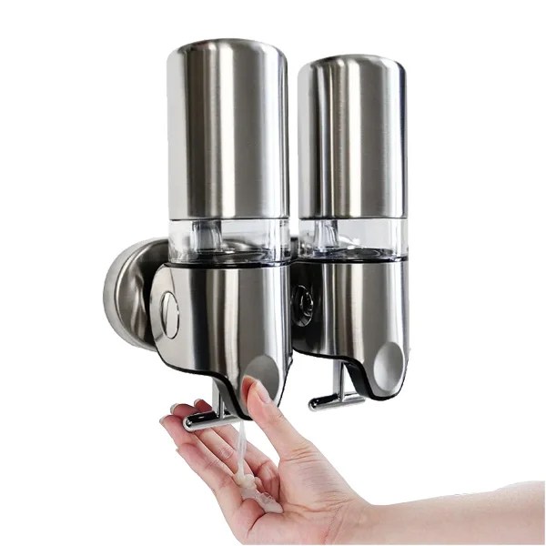 HS-7118H-2 DOUBLE WALL MOUNTED SOAP DISPENSER PULL TYPE STAINLESS STEEL