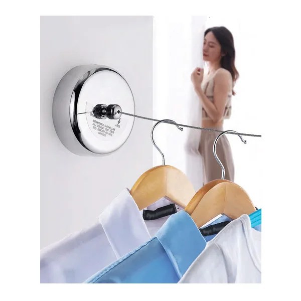 F-12-38 RETRACTABLE CLOTHESLINE STAINLESS STEEL, STEEL WIRE ROPE 3.8m