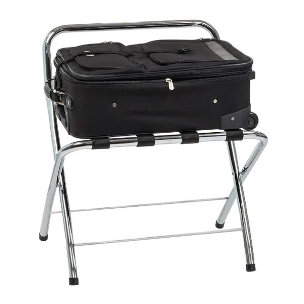 HM7215D FOLDING LUGGAGE RACK WITH BACKREST S.STEEL