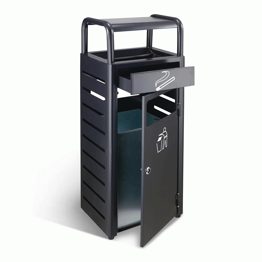 SKU: HS-235 OUTDOOR COMMERCIAL STANDING BIN WITH ASHTRAY