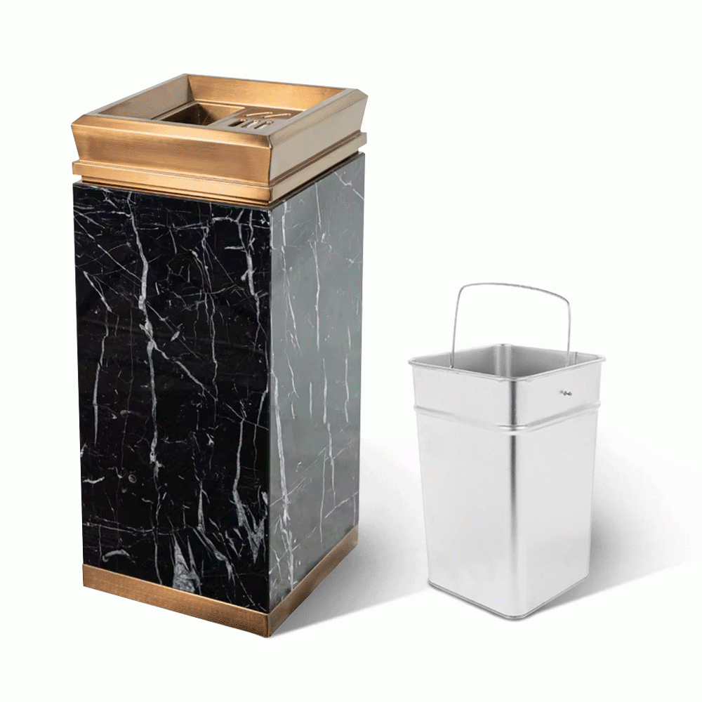 SKU: HS-264M MARBLE STANDING BIN WITH ASHTRAY