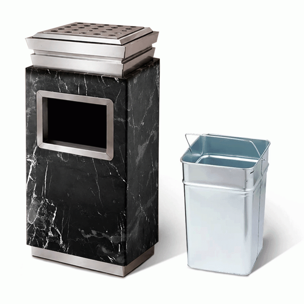 SKU: PT-201S MARBLE STANDING BIN WITH ASHTRAY