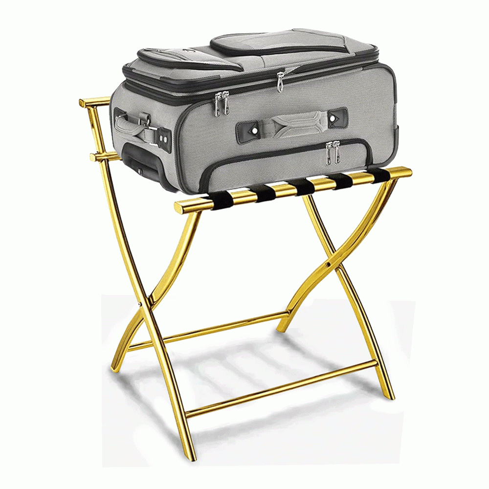 SKU: HS525265-3 LUGGAGE RACK WITH BACKREST GOLD