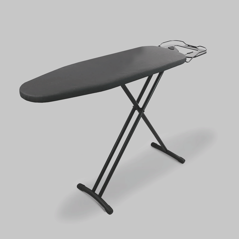 SKU: IB01-1 IRONING BOARD WITH IRON REST - BOARD SIZE: 90x30cm