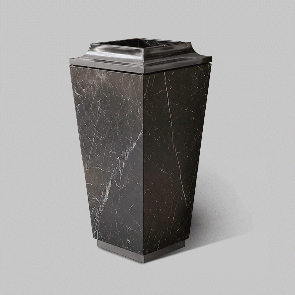 SKU: HS-201 MARBLE STANDING BIN WITH ASHTRAY