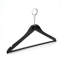 SKU:1001-2 ANTI-THEFT WOODEN CLOTHES HANGER WITH NON SLIP BAR BLACK