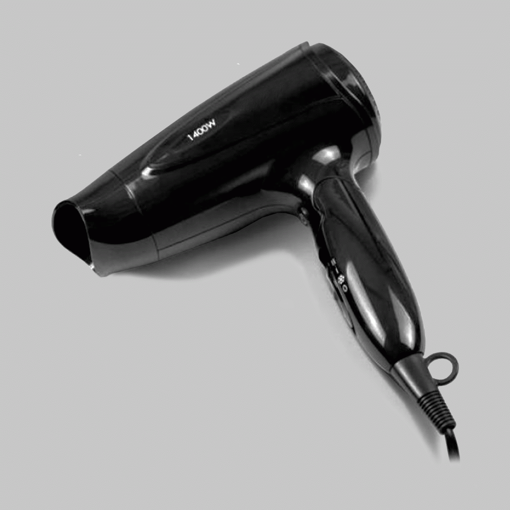 SKU: F6B FOLDABLE HAIR DRYER 1400W BLACK