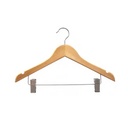 6125NS WOODEN CLOTHES HANGER WITH CLIPS 44.5x1.2cm