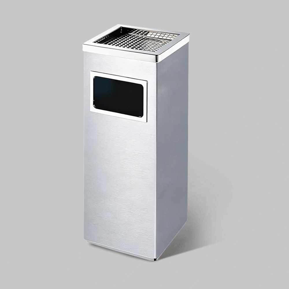 SKU: HS-B161S STANDING BIN WITH ASHTRAY STAINLESS STEEL