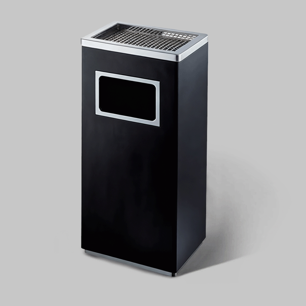 SKU: HS-D011 STANDING BIN WITH ASHTRAY STAINLESS STEEL