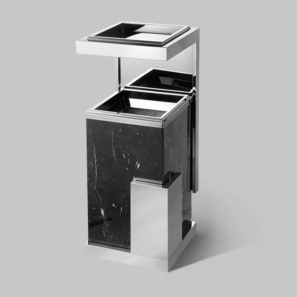 SKU: LTC-501 MARBLE STANDING BIN WITH ASHTRAY