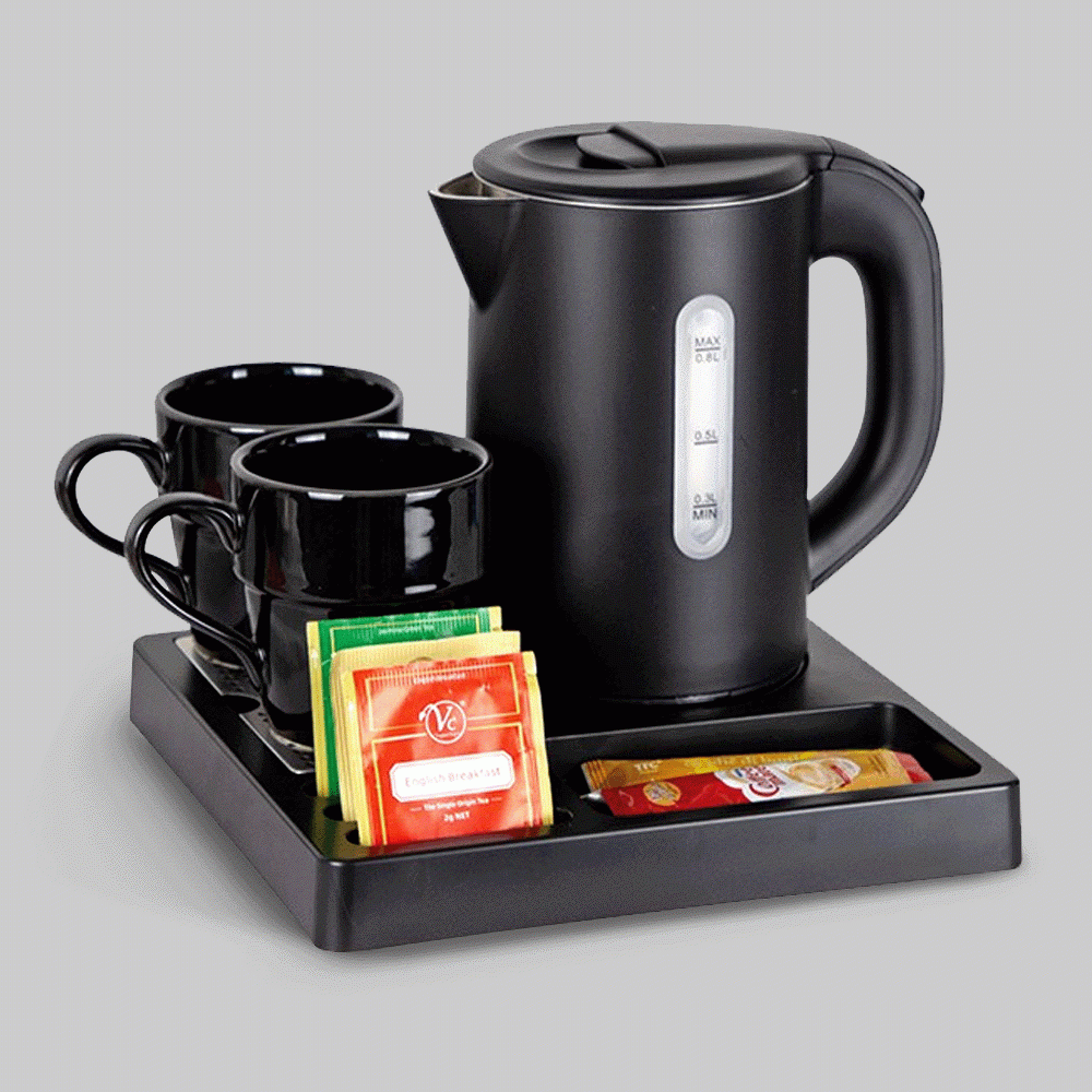 SKU: T-K89BL KETTLE 0.8L WITH TRAY SET