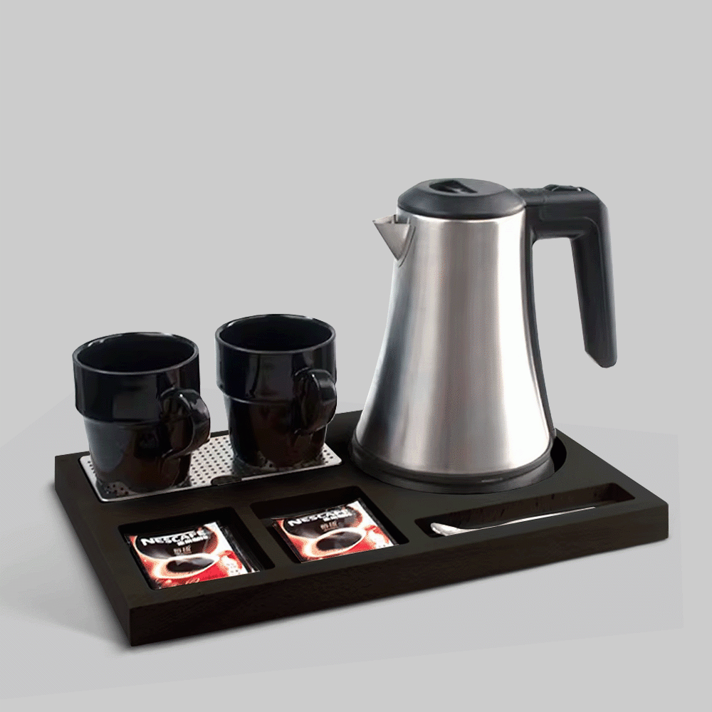 SKU: W-BL-H1208 KETTLE 0.8L & BEECH WOODEN TRAY SET