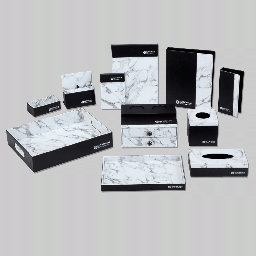 CL-9002+9176 PU LEATHER HOTEL AMENITIES 11pcs