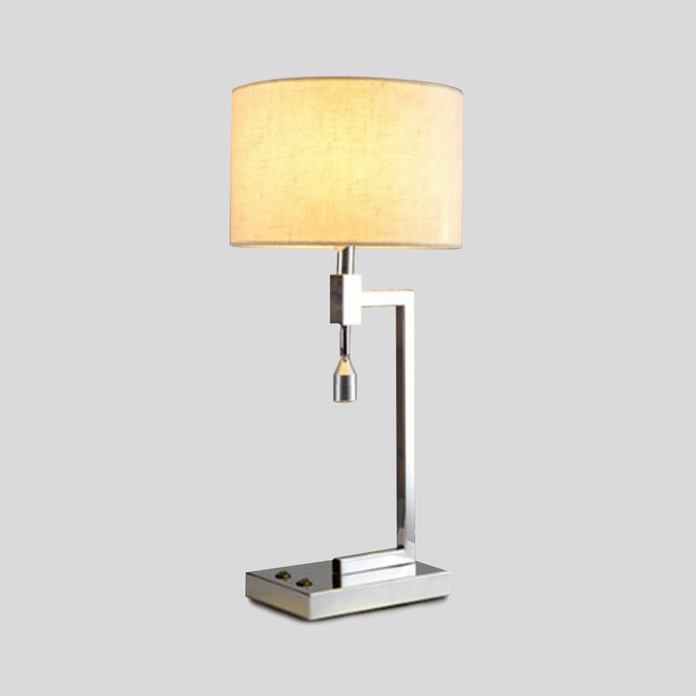 TL-08 TABLE LAMP WITH ADJUSTABLE LED READING LAMP - STAINLESS STEEL