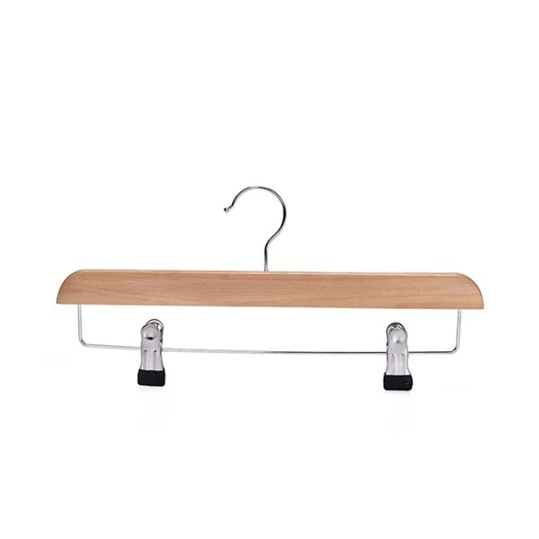 1004 WOODEN CLOTHES HANGER WITH CLIPS 35×1.2cm