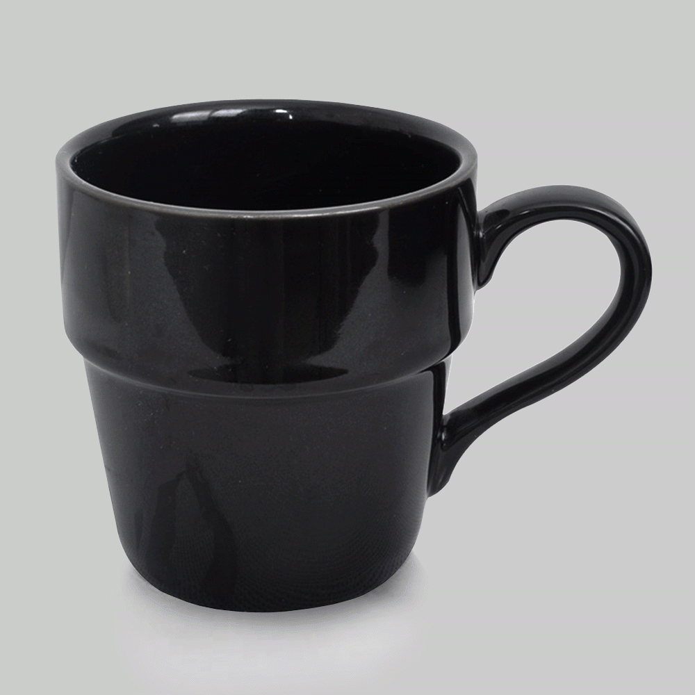 CC01BL CERAMIC CUP WITH HANDLE 330ml BLACK