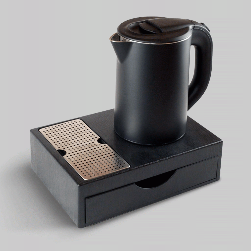 SKU: M-H1268BL KETTLE 0.8L WITH DRAWER TYPE TRAY SET