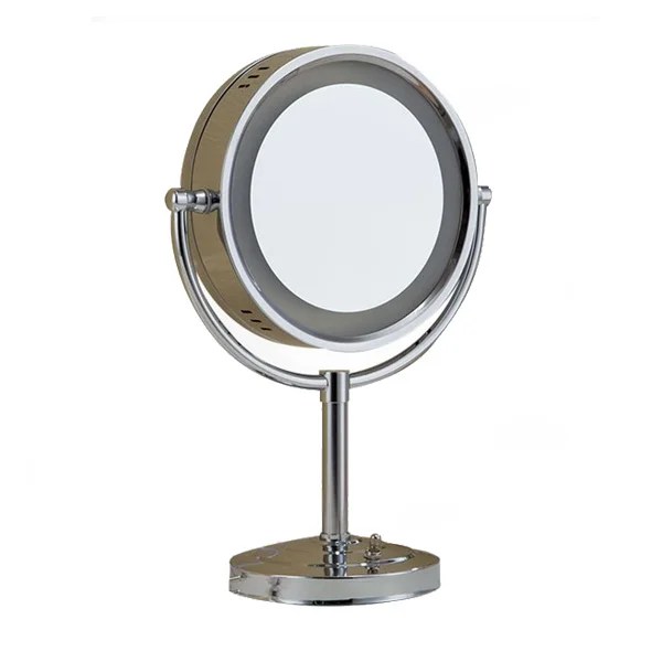 HS-826 DESKTOP MAGNIFYING MIRROR WITH LED LIGHT SILVER 8"